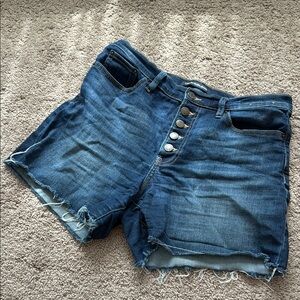 Calvin Klein Jeans Blue Jean Shorts Distressed Mid-Thigh